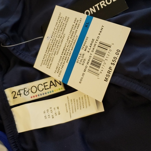 24 & Ocean Solid Swimskirt in Midnight Size XL - Picture 4 of 8